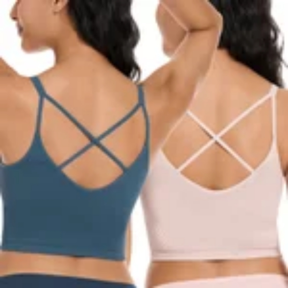 Lemon Women's Ribbed Longline Bra, 2-pack - Picture 2 of 6